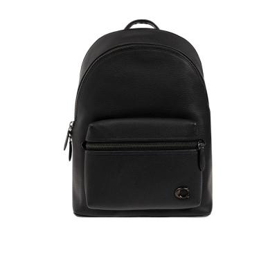 COACH蔻驰男士鹅卵石纹皮革拉链双肩包 可调节肩带时尚背包