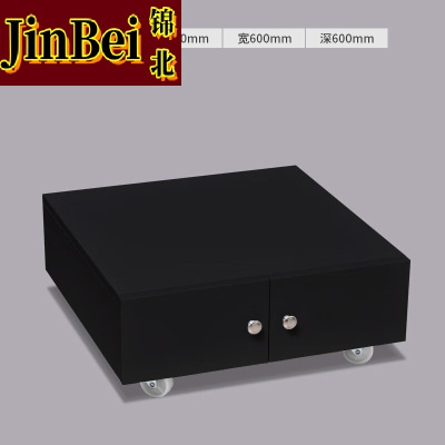 锦北打印机矮柜办公室铁皮文件储物活动柜资料收纳柜子 0.5mm黑260高