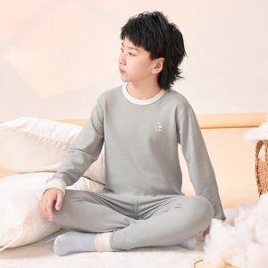 儿童秋衣秋裤套装冬款男女童羊毛蚕丝保暖内衣中大童加绒打底睡衣