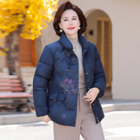 年冬装新款妈妈装棉衣时尚中领加绒中老年女装40-60岁棉服女