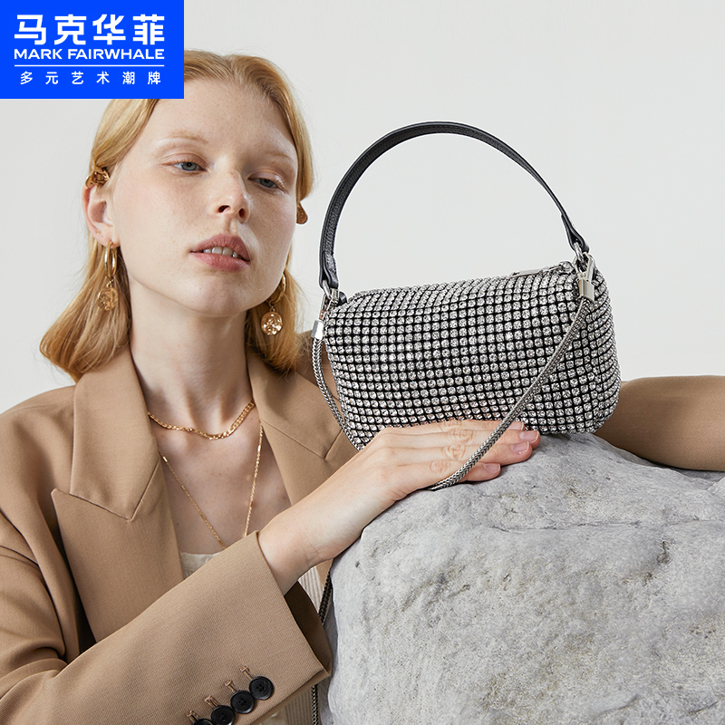 [大狼狗推荐]马克华菲2021牛皮时尚水钻包