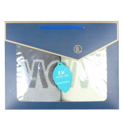 莺歌 A类纯棉素色毛巾两条装75*35(±2)cm*2(颜色随机) 盒