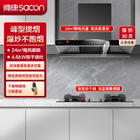 帅康(sacon)T811+E8T01F烟灶套餐欧式26立方厨电套装变频吸油烟机煤气灶燃气灶两件套抽油烟机灶具套餐液化气