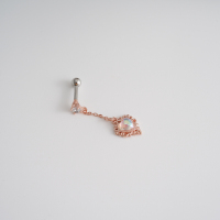 偏彩光爱心长链耳骨钉新款2022韩国耳钉螺丝拧送女朋友老婆情人节七夕生日礼物